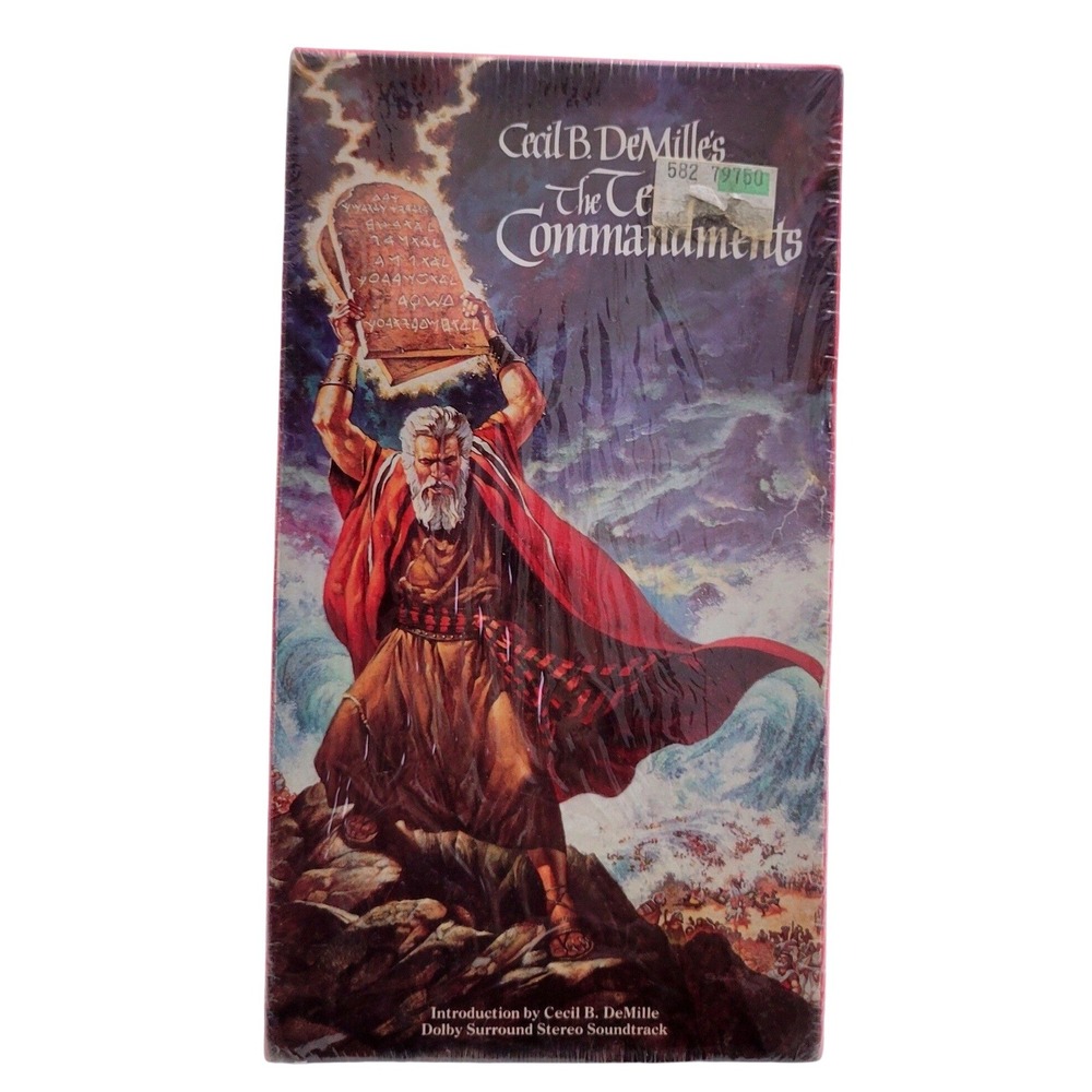 Vintage The Ten Commandments VHS 1990 2 Tape Set Brand New Sealed Paramount